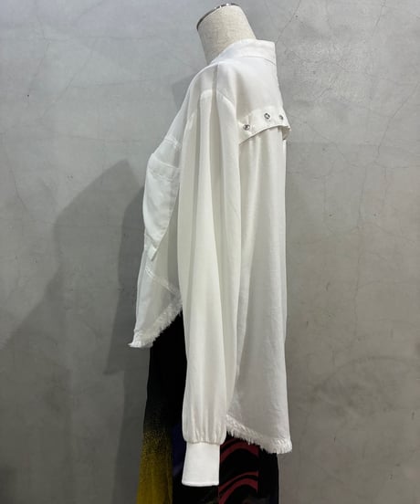 DIESEL Back Snap Band Collar Shirt WH