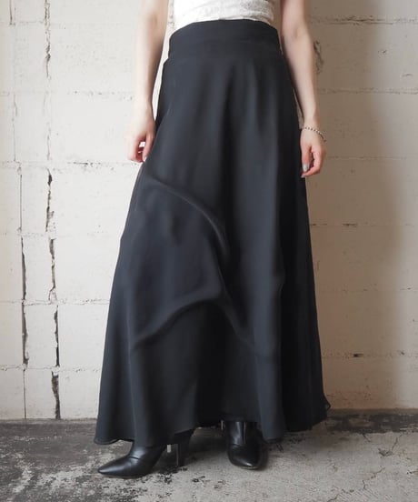 Chiffon Layered Long Skirt BK