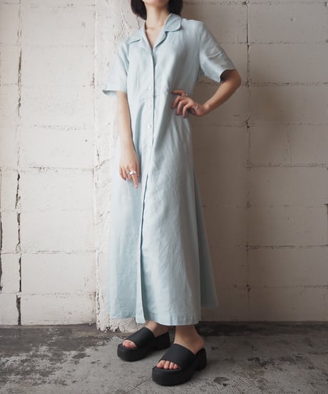 Eddie Bauer Open Collar Linen Dress LGN