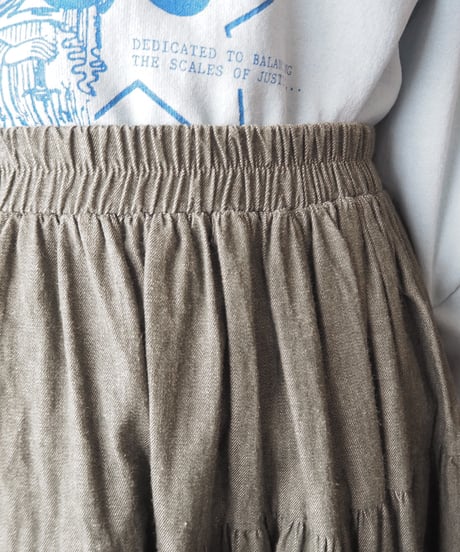 Color Denim Tiered Skirt KA