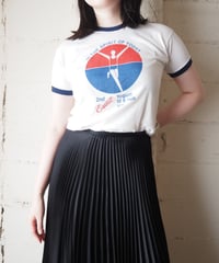1980's Esprit 2nd Yogurt 10K Run Ringer Tee WH BL RE