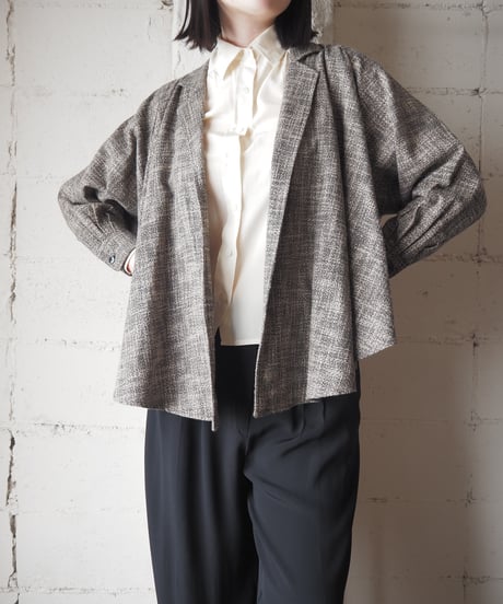 KENZO Flared Cotton Tweed Jacket BKIV