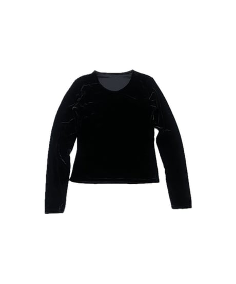 Velour Crew Neck Cutsewn BK