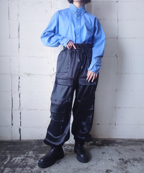 Satin Easy Cargo Pants BK