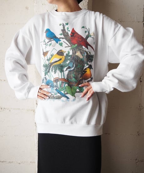 Bird Print Sweat WH