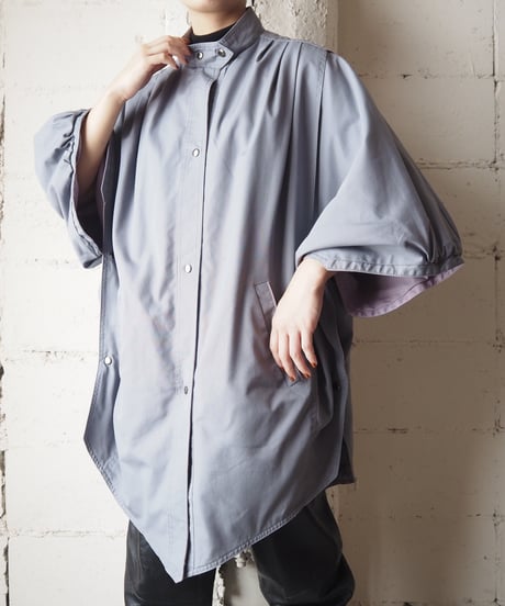 Reversible Stand Collar Cape Coat BLPI