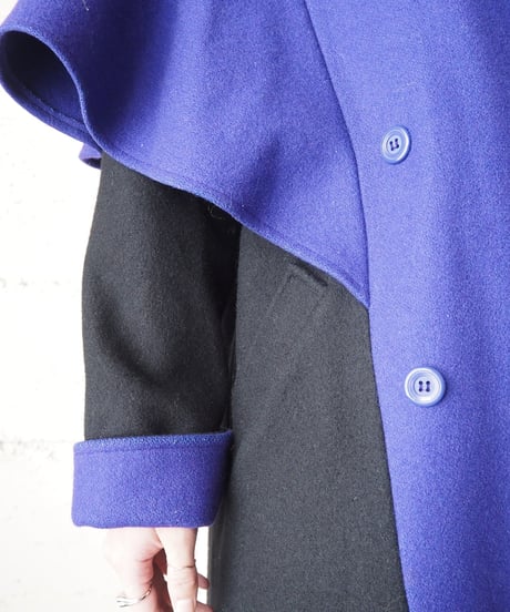 1980's Bicolor Big Collar Coat BKPUR