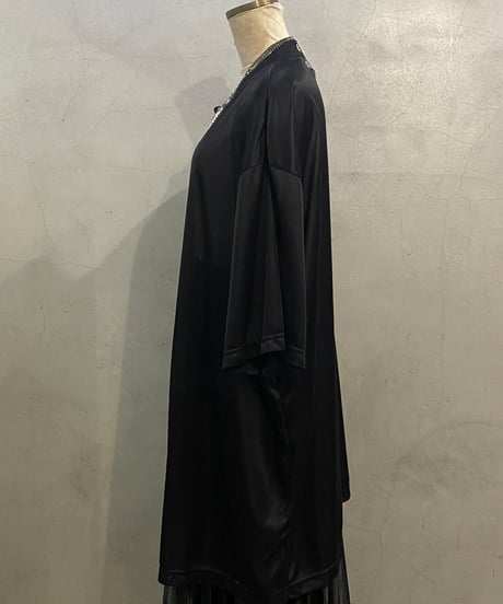 Silky Flame Sheer Tee Shirt BK
