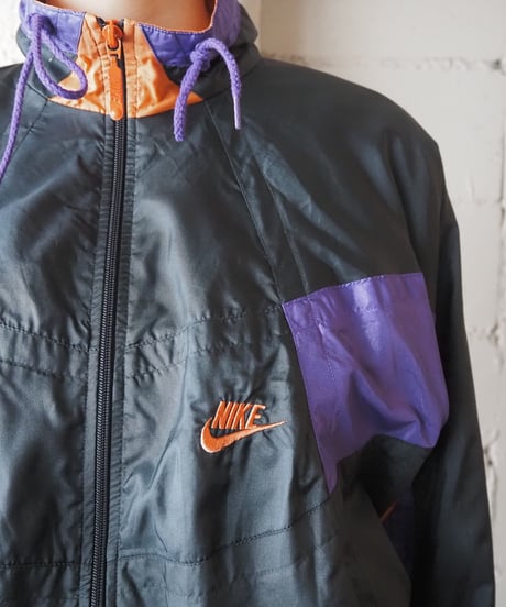 〜1990's NIKE Tricolor Nylon Jacket BKPUROR