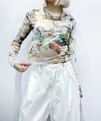 Renaissance Art Sheer Tops PUR WH