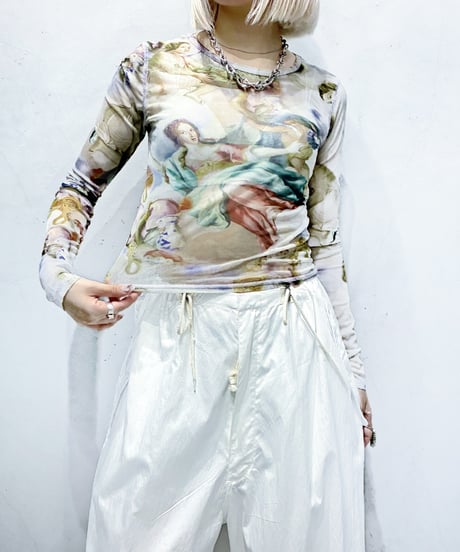 Renaissance Art Sheer Tops PUR WH