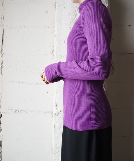 Mock Neck Rib Knit PUR