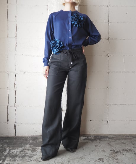 REMAKE 1960-70's Euro Frilled Flower Cardigan NV