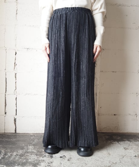 Pleated Easy Wide Pants BK