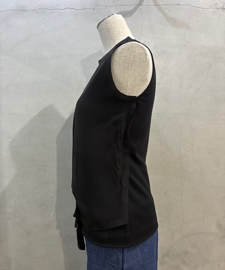 Maison Margiela Drape Design Sleeveless Silk Tops BK