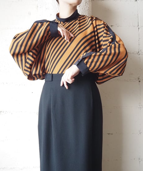 Dolman Sleeve Stripe Blouse ORBK