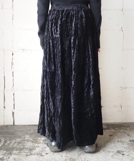 Velour Easy Tiered Skirt BK