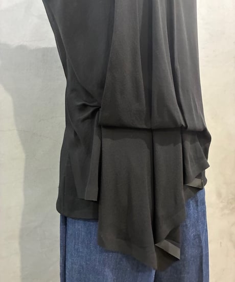 Maison Margiela Drape Design Sleeveless Silk Tops BK
