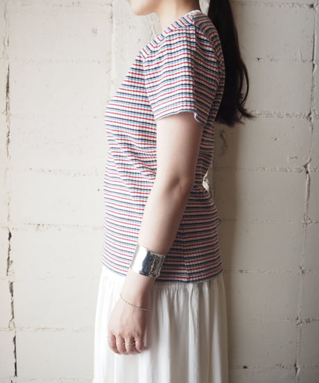 Squareneck Border Rib Knit WHRE