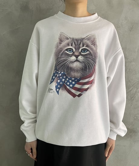 Cat Print Sweat WH