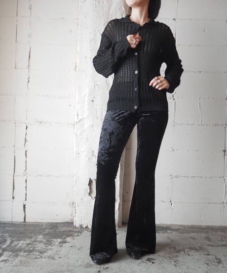 Velour Flared Easy Pants BK