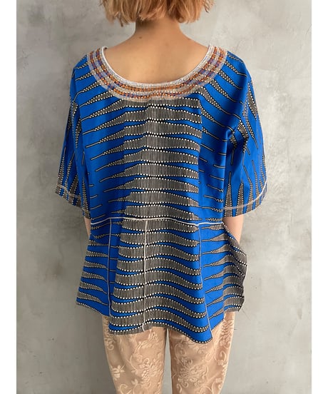 Side Slit African Batik Tops BLOR