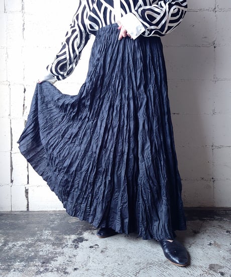 France Washer Pleated Skirt BK