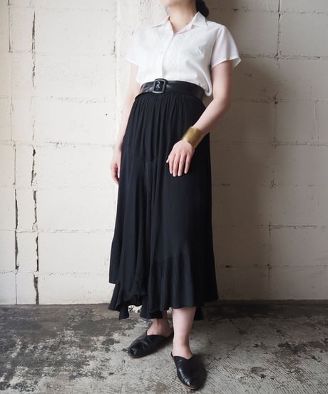 1960's Open Collar Cutwork Shirt WH