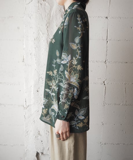 Botanical Pattern Sheer Shirt GN