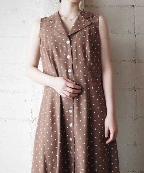 1980's Back Cross N/S Dot Dress BR