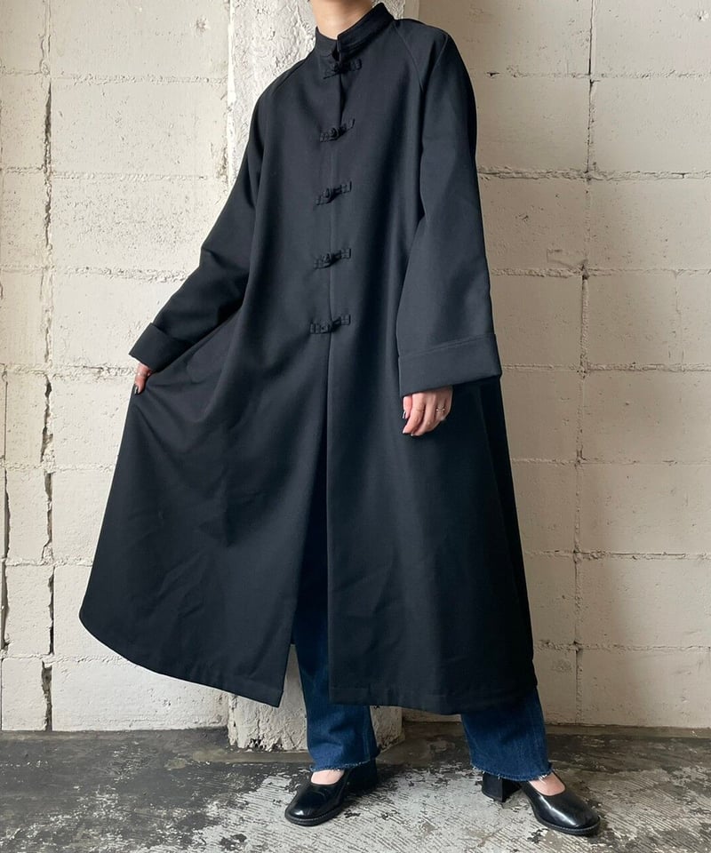 タマキニイメ hood hao フードハオ　フード　コート　コットン ブラック hood hao | tamaki niime