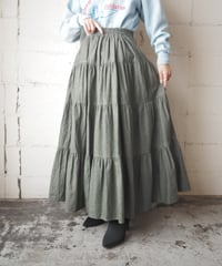 Color Denim Tiered Skirt KA