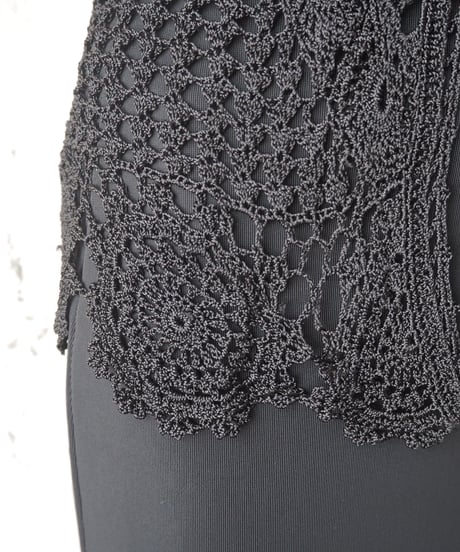3/4 Sleeve Crochet Cardigan BK