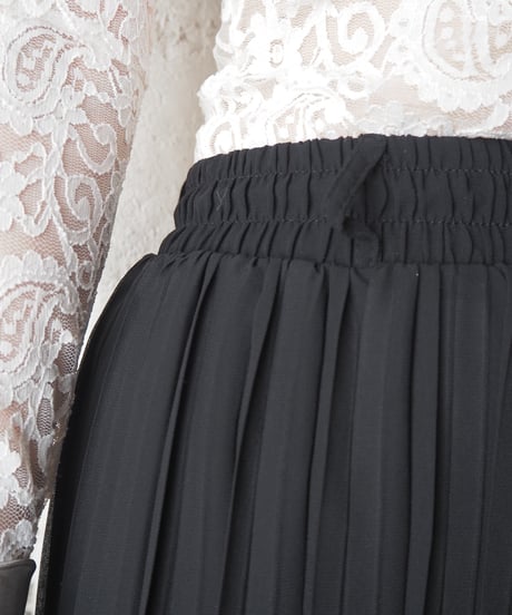 Pleated Wide Easy Pants BK