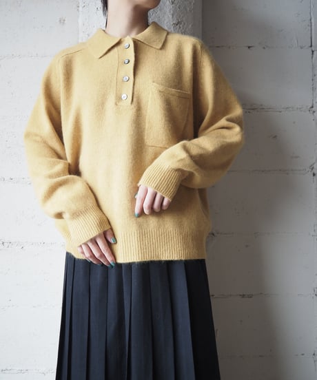 Angora Mix Polo Sweater YE