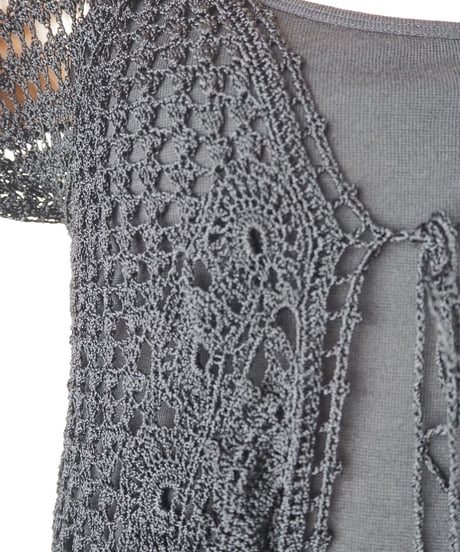 3/4 Sleeve Crochet Cardigan BK