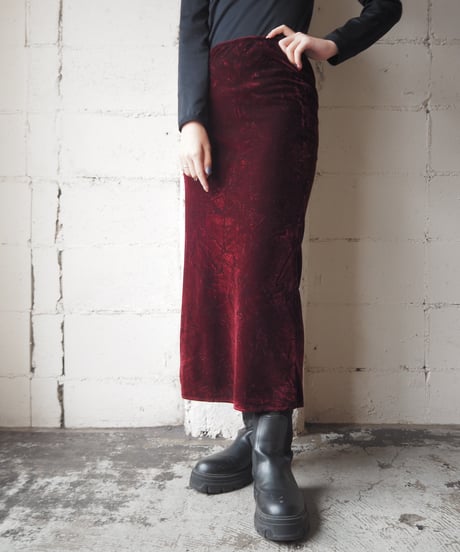 Velour Easy Tight Skirt BUR