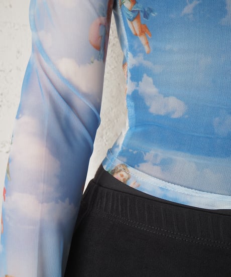 Mock Neck Sheer Cutsewn Angel LBL
