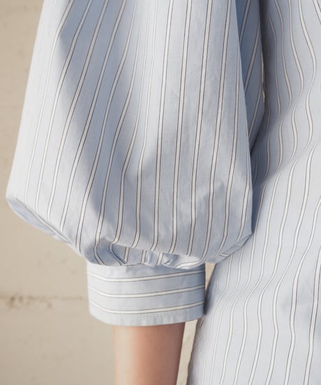 GANNI Volume Sleeve Stripe Shirt LBLWH