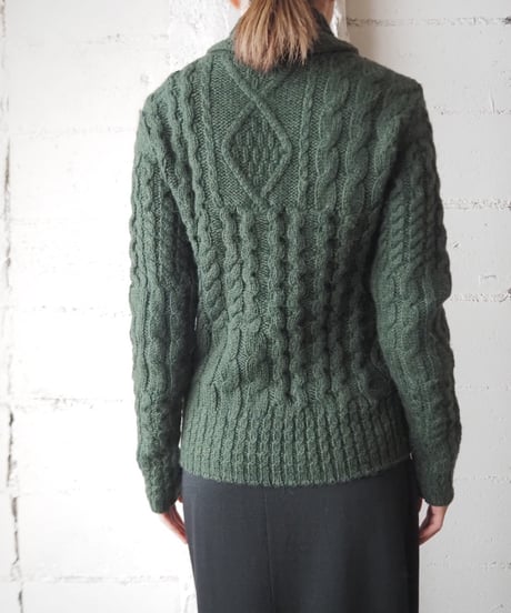 Polo Ralph Lauren Shawl Collar Fisherman Sweater GRN