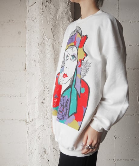 Multi Color Face Print Sweat WH
