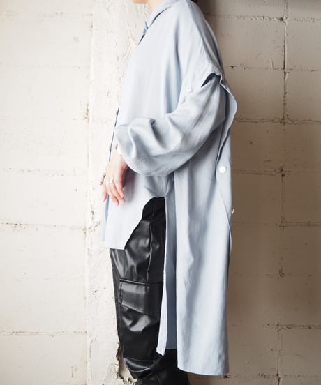 Wide Silhouette Button Design Rayon Shirt LBL