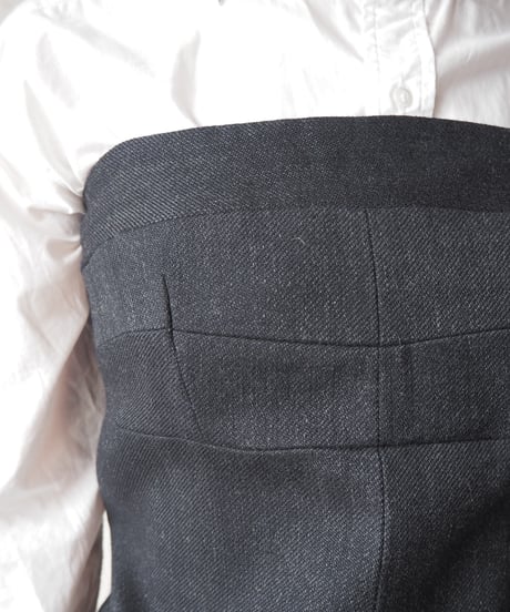 MARNI Sheer Peplum Switching Wool Bustier BK