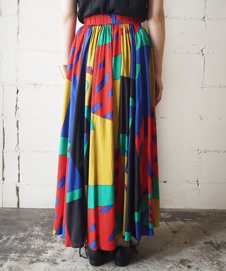 1980's  Geometric Pattern Skirt  BKREGN