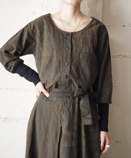 Collarless Pattern  Dress  KABK