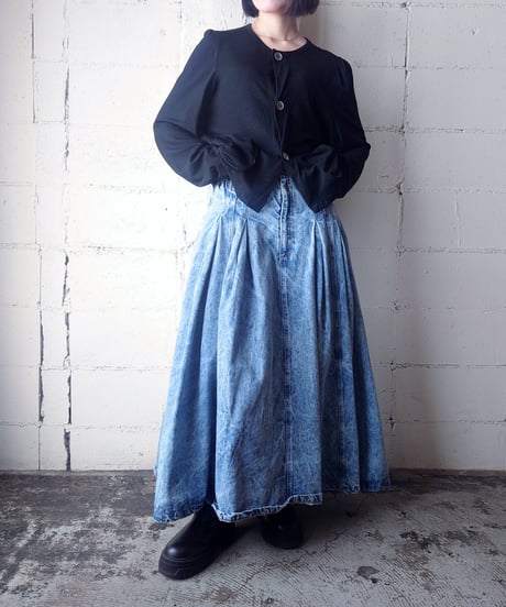 Chemical Washed Volume Denim Skirt LBL