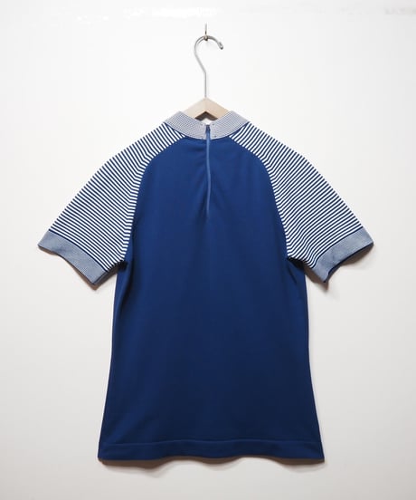 Mock Neck Stripe Tops BLWH
