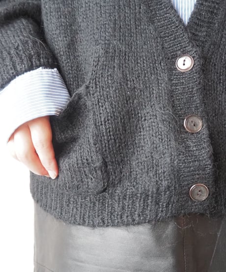 Mohair Vneck Cardigan BK