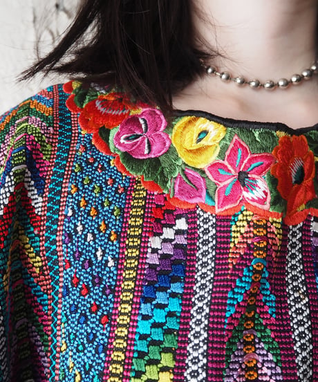 Huipil Embroidery 2way Poncho GN