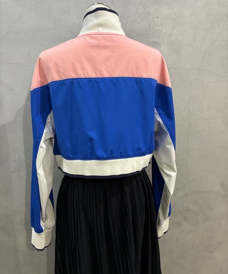 NIKE Tricolor Stand Collar Cropped Jacket BLPIWH